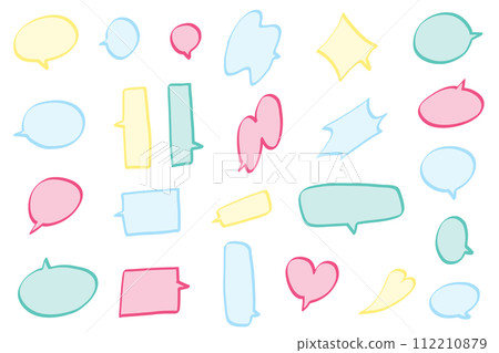 Set of colorful hand drawn speech bubbles Set of colorful hand drawn speech bubbles 112210879