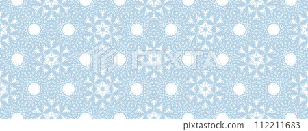 Vintage seamless pattern. Ornamental antique style floral background. Light blue and white ornament 112211683