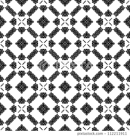 Elegant very beautiful black and white seamless pattern. Ornamental style tribal ethnic background 112211911