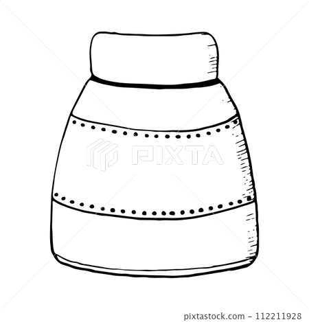 Ceramic vase vector illustration in simple minimalist style, Black and white line drawing Ceramic vase vector illustration in simple minimalist style, Black and white line drawing 112211928