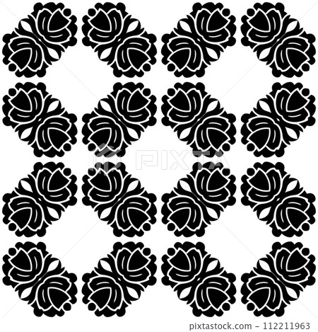 Abstract seamless black and white tile. Art deco seamless background. 112211963