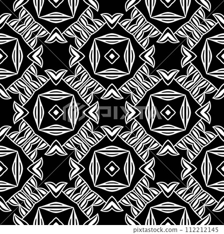 Abstract seamless black and white tile. Art deco seamless background. Abstract seamless black and white tile. Art deco seamless background. 112212145