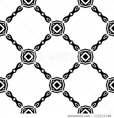 Abstract seamless black and white tile. Art deco seamless background. 112212146