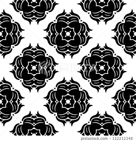 Abstract seamless black and white tile. Art deco seamless background. Abstract seamless black and white tile. Art deco seamless background. 112212148