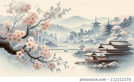 Sakura materials Various postures of cherry blossoms Sakura tourism Sakura Nara Cherry blossoms in full bloom Women in kimono Sakura interior design Sakura water drops 112212278