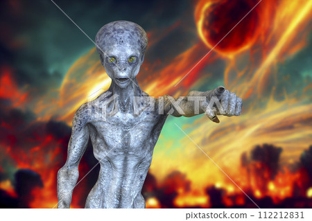 Humanoid alien, 3D illustration Humanoid alien, 3D illustration 112212831