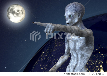 Alien hand, 3D illustration 112212832