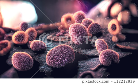 Parasite eggs, worm eggs, illustration 112212939