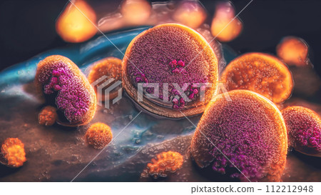 Parasite eggs, worm eggs, illustration 112212948