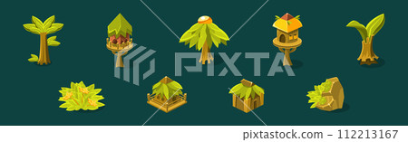 Tropical Jungle Design Element and Object Vector Set Tropical Jungle Design Element and Object Vector Set 112213167