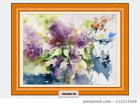 Fine art. Beautiful painting with abstract flowers . 3d color vector illustration Fine art. Beautiful painting with abstract flowers . 3d color vector illustration 112213168