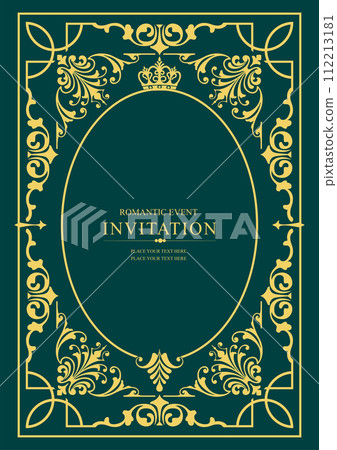 Gold ornament on dark background. Can be used as invitation card. Book cover. Vector illustration Gold ornament on dark background. Can be used as invitation card. Book cover. Vector illustration 112213181