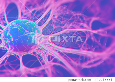 Neurons, brain cells, neural network, 3D illustration 112213331