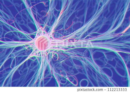 Neurons, brain cells, neural network, 3D illustration 112213333