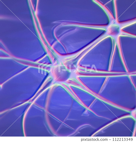 Neurons, brain cells, neural network, 3D illustration 112213349