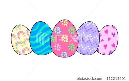Collection of colorful easter eggs. Collection of colorful easter eggs. 112213601
