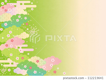 Background (Japanese Spring Sky) - Cloud Cherry Blossom Pattern 8-2 Background (Japanese Spring Sky) - Cloud Cherry Blossom Pattern 8-2 112213641