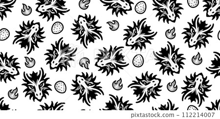 Fantastic dragon seamless pattern background material Fantastic dragon seamless pattern background material 112214007