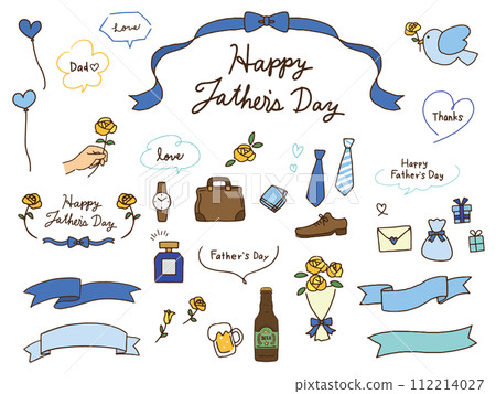 Father's Day handwritten illustration set 112214027