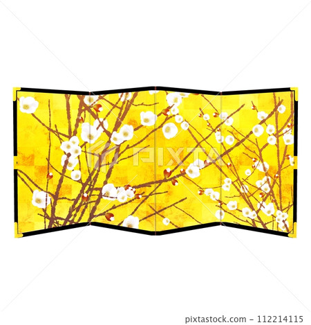 white quince gold folding screen 112214115