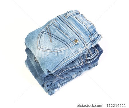Blue jeans for a baby, isolated Blue jeans for a baby, isolated 112214221