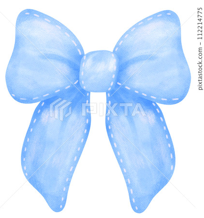 Blue Coquette bow and frame aesthetic watercolor 112214775