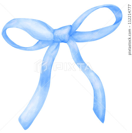 Blue Coquette bow and frame aesthetic watercolor 112214777