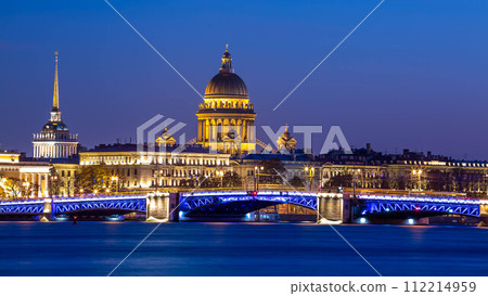 The dome of St Isaac's Cathedral in Saint Petersburg, Classical view of Neva river with Isaakievsky Cathedral in Saint-Petersburg, Russia The dome of St Isaac's Cathedral in Saint Petersburg, Classical view of Neva river with Isaakievsky Cathedral in Saint-Petersburg, Russia 112214959