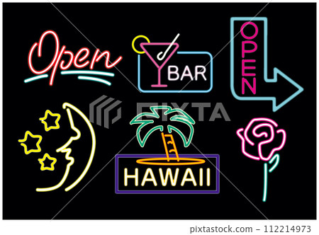 neon logo neon tube logo set 112214973
