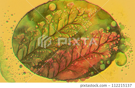 Beautiful microworld, microbes of different shapes, 3D illustration 112215137