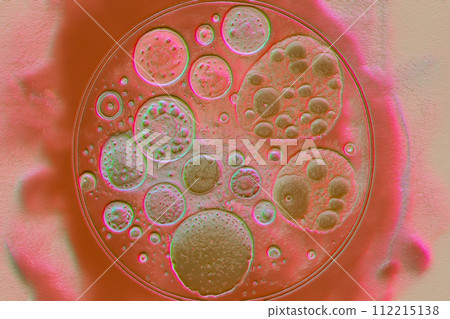 Beautiful microworld, microbes of different shapes, 3D illustration 112215138