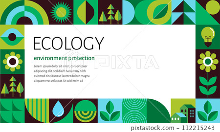 Environment, ecology, Earth day concept design. Banner, poster, abstract background in modern 112215243