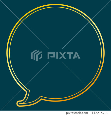 Speech bubble illustration 1 [double line (gold)] 112215290
