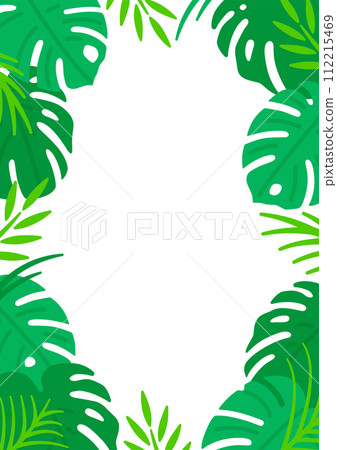 Tropical leaf frame. Summer illustration material with the image of a tropical country. 112215469