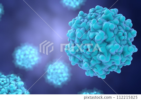 Adeno-associated viruses, 3D illustration 112215825