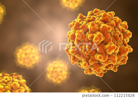Adeno-associated viruses, 3D illustration Adeno-associated viruses, 3D illustration 112215826