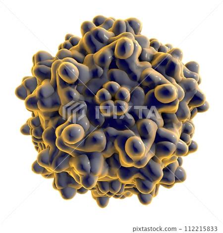 Adeno-associated virus, 3D illustration Adeno-associated virus, 3D illustration 112215833