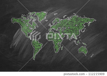World map in chalk World map in chalk 112215909