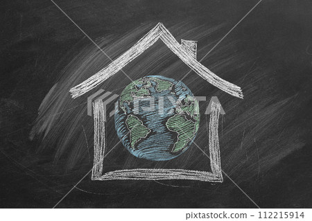 Planet Earth with house 112215914