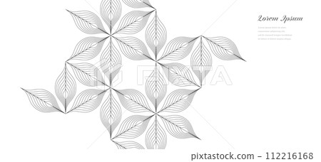 geometry abstract striped lines leaves retro background 112216168