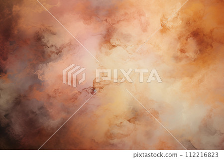 Abstract orange background with smoke. Fantasy fractal texture. Digital art. 112216823