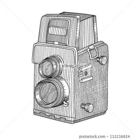Photo camera vector drawing 112216824