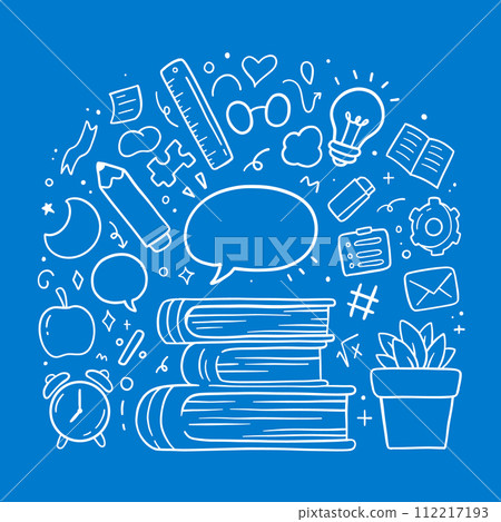 Ideas concept and Education icon set. Doodle vector illustration. Ideas concept and Education icon set. Doodle vector illustration. 112217193