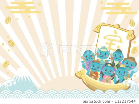 New Year's Card 2025 Frame Seven Lucky Gods Treasure Ship Year of the Snake Snake New Year Cute Simple Illustration Material New Year's Card 2025 Frame Seven Lucky Gods Treasure Ship Year of the Snake Snake New Year Cute Simple Illustration Material 112217544