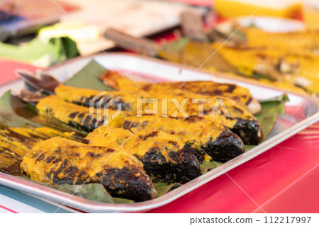 Closeup view of the talapia bakar tempoyak selling in the ramadan bazaar in Malaysia Closeup view of the talapia bakar tempoyak selling in the ramadan bazaar in Malaysia 112217997