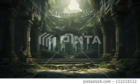 Ruins of old abandoned stone temple 112218112