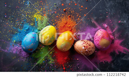 Colorful Easter Eggs 112218742