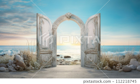 Open door with access to the beach 112218745