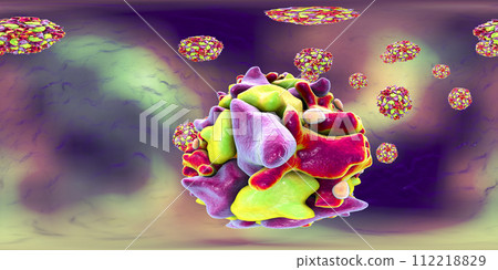 Polioviruses, 360 degree spherical panorama view Polioviruses, 360 degree spherical panorama view 112218829