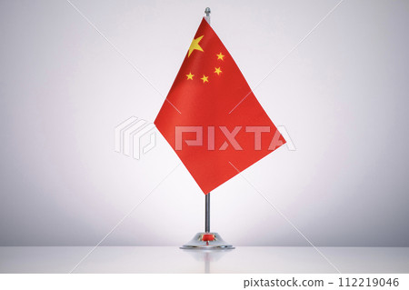 China flag with a gray and clean background. 112219046